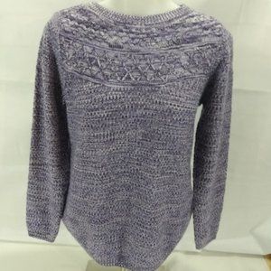 Croft & Barrow: Purple & white pullover sweater